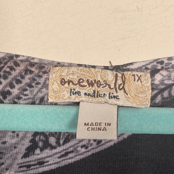 One World Womens Floral Poncho Blouse Sz 1X Boho Roses Gypsy Handkerchief Flowy - Picture 2 of 13